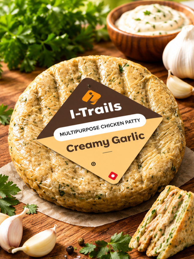 Creamy Garlic handcrafted chicken patty